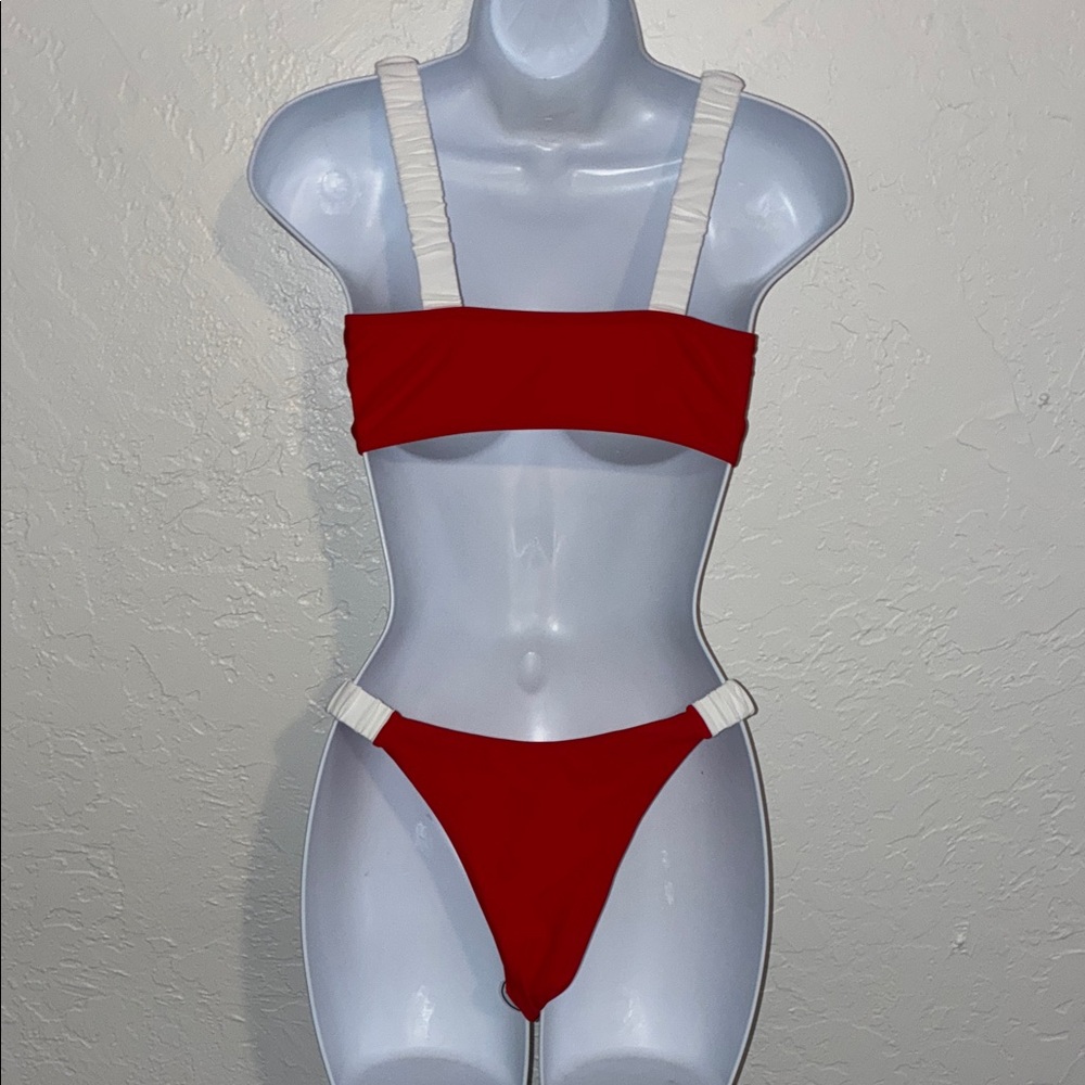 Red & White Two-Piece Bikini Set - Picture 4 of 4